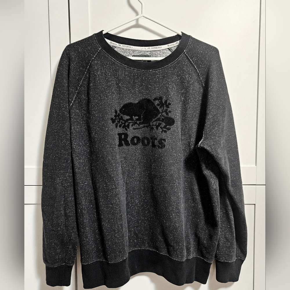 Roots Charcoal Sweatshirt with Logo